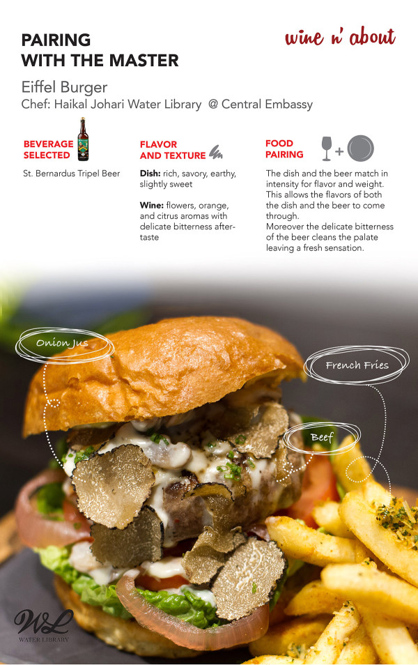 Pairing with the Master Eiffel Burger Water Library Central Embassy pairing craft beer St. Bernardus Tripel Beer